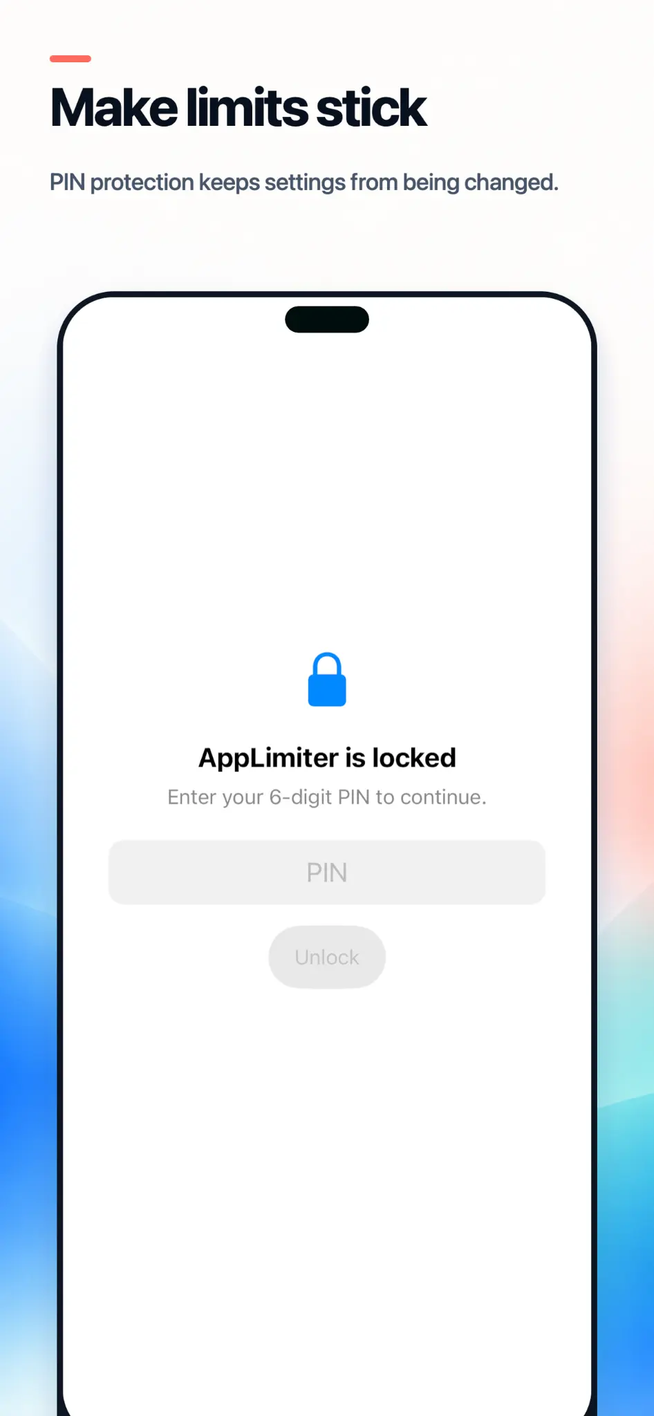 PIN protection for AppLimiter settings